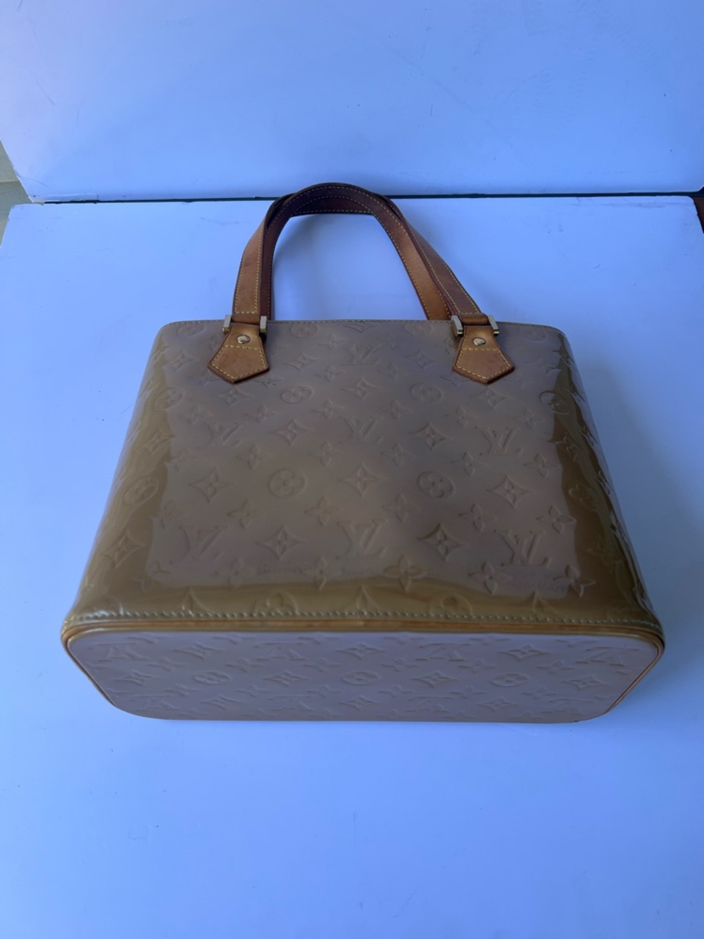 Louis Vuitton Vernis Tote Bag Beige Patent Leather Shoulder Bag Authentic - Picture 3 of 12